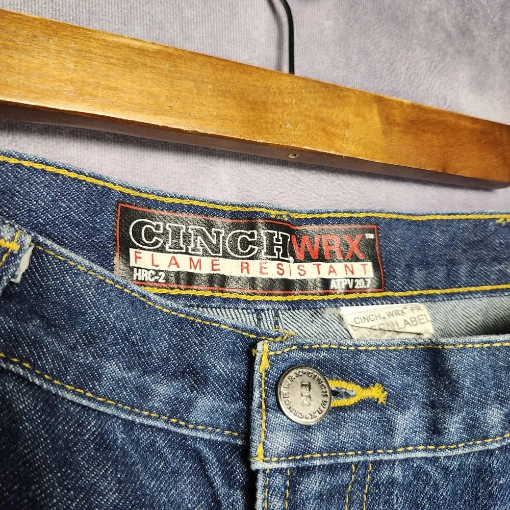 Vintage Cinch WRX FR Flame Resistant Green Label Jeans 38x36 Mens Workwear Pants